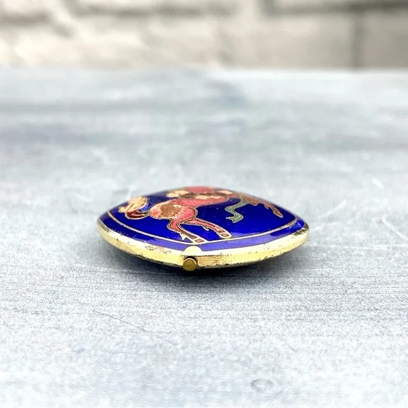 VINTAGE Enamel Unicorn Renaissance Pendant Lucky Charm Cloisonné Colorful - Picture 3 of 5